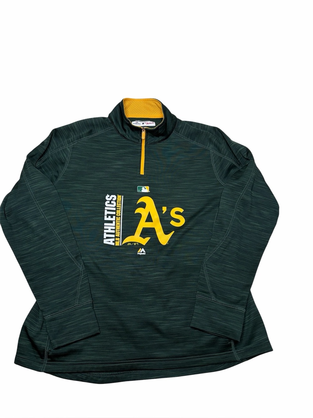Majestic Oakland Athletics MLB men's 1/4 zip pullover size XL